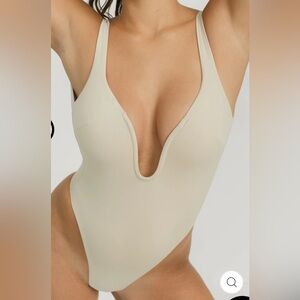 Riot Swim Lana Sz Large Swimsuit One Piece Open Deep V Back Pull On in Coconut